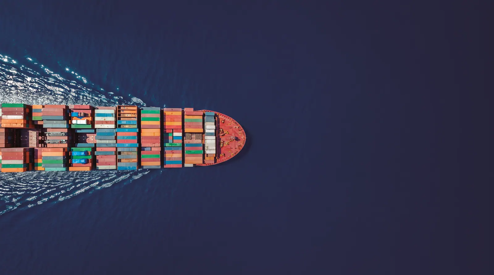 Container ship at sea